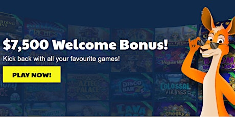 Visually striking banner promoting Ripper Casino's generous welcome bonus of $7500, inviting new players to take advantage of this lucrative offer.